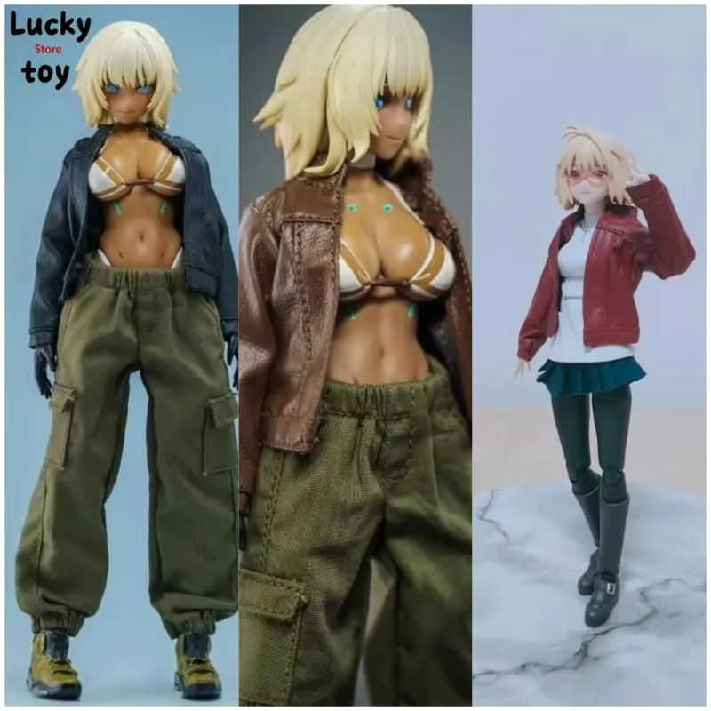 1/12 Scale Romankey - Military Casual Trousers & Ultra-thin Leather Jacket for 6-inch Action Figures