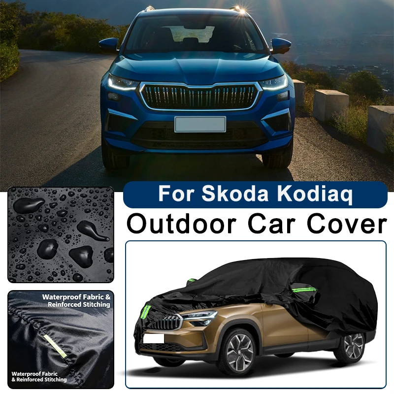 

Outdoor Car Cover Waterproof Dustproof UV Sun Protection, Full Car Protector Exterior Accessories For Skoda Kodiaq NS7