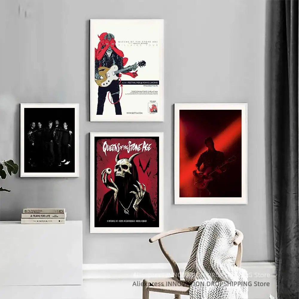 Queens of the Stone Age Singer Band Album Music Star Celebrity Poster Canvas Painting on The Wall Art Pictures Posters and Print