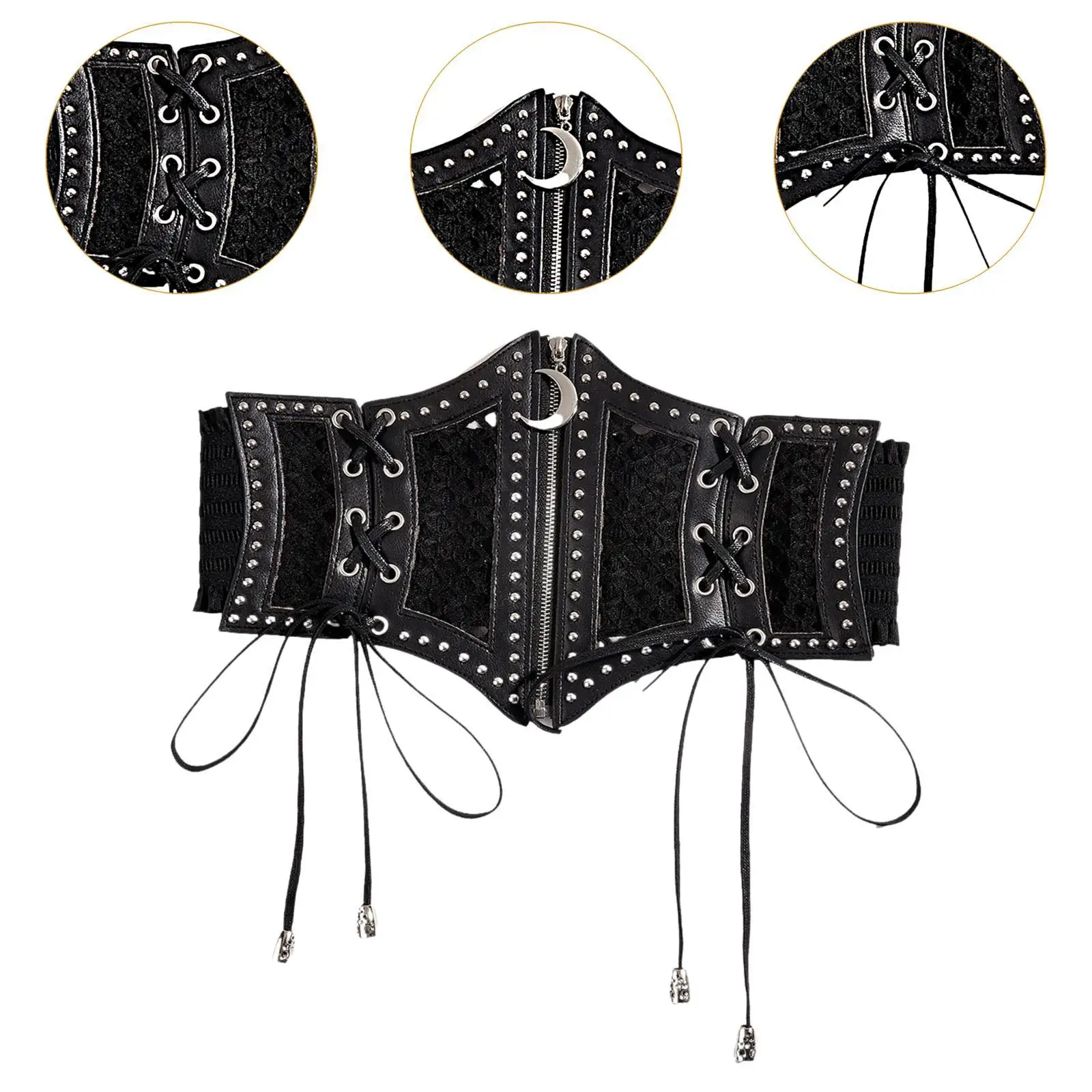 المرأة مشد حزام خمر تصميم السيدات بولي Leather الجلود تمتد مشد للخصر حزام للتنورة تي شيرت سترة زي البلوزات الطويلة