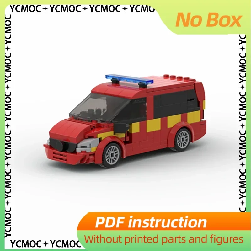 

U YcMoc Building Blocks London Fire Brigade Command Vehicle Car Model Technology Brick Brand-name Vehicle DIY Toy For Child Gift
