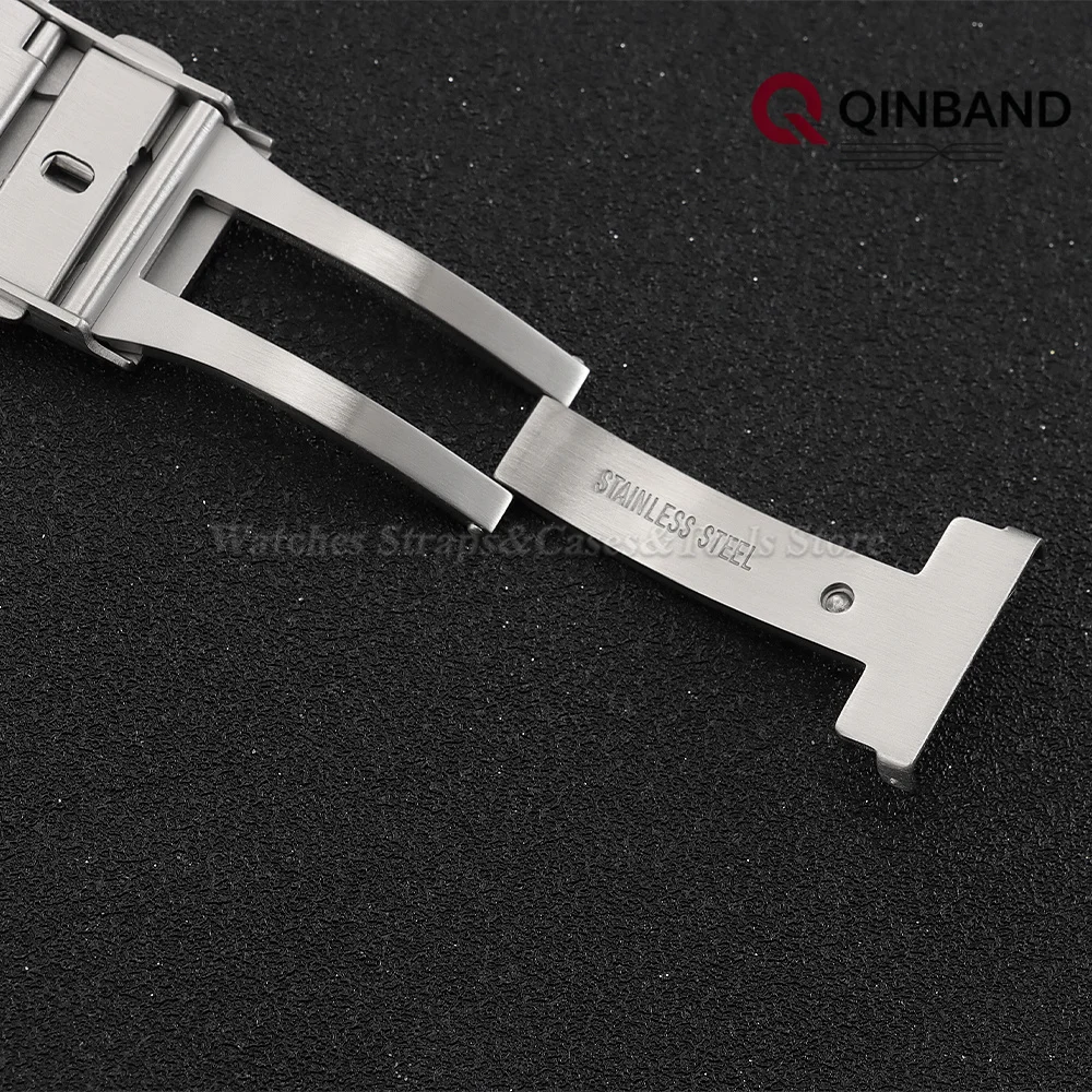 316L Massiver Edelstahl-Uhrenverschluss 14mm 16mm 18mm 20mm 22mm Doppeldruckfaltschließe Erweiterbare Metallschnalle für Seiko – Detail 8