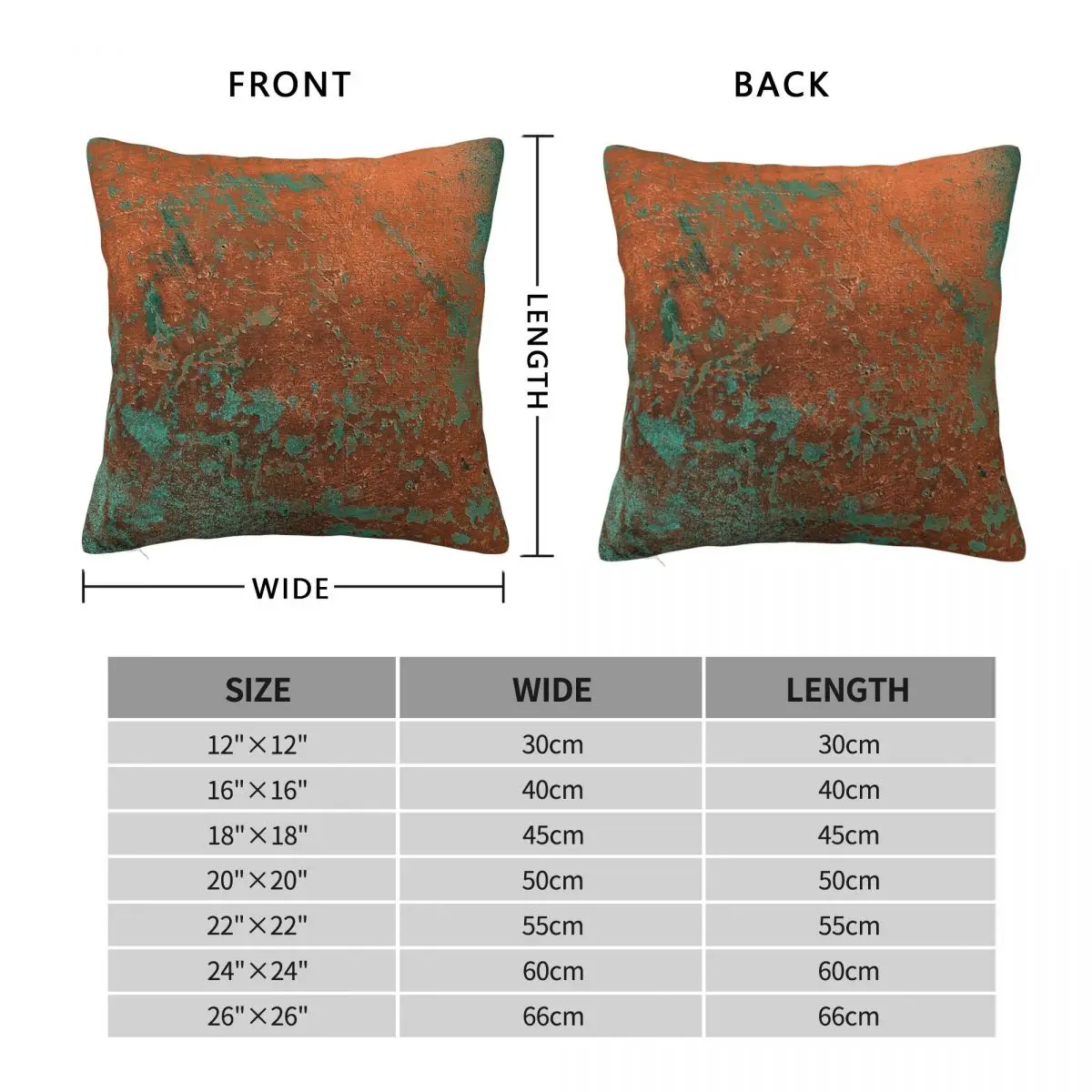 Distressed Copper Pillowcase Polyester Linen Velvet Printed Zip Decorative Bed Cushion Case