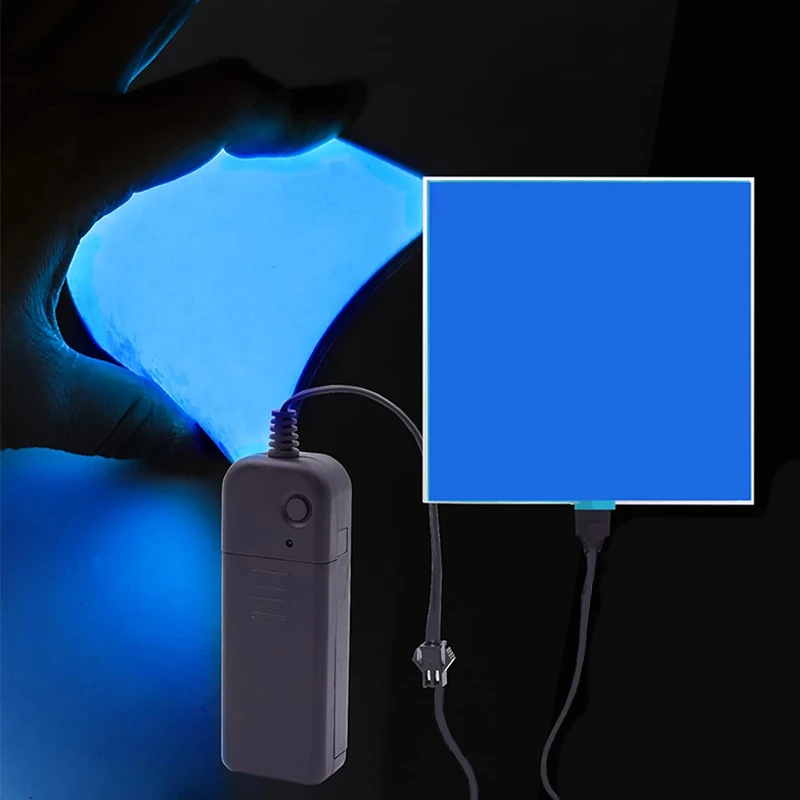 

3 Modes Stay on/Slow Flash/Fast Flash El Panel Light 10cm x 10cm DIY EL Panel for Cosplay Party E-sports Room Decoration