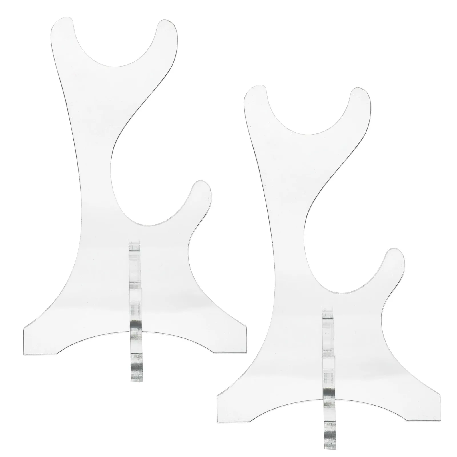 1Pair Transparent Acrylic Double Layer Flute Stand Desktop Display Rack Vertical Flute Organizer Storage for Home Studio