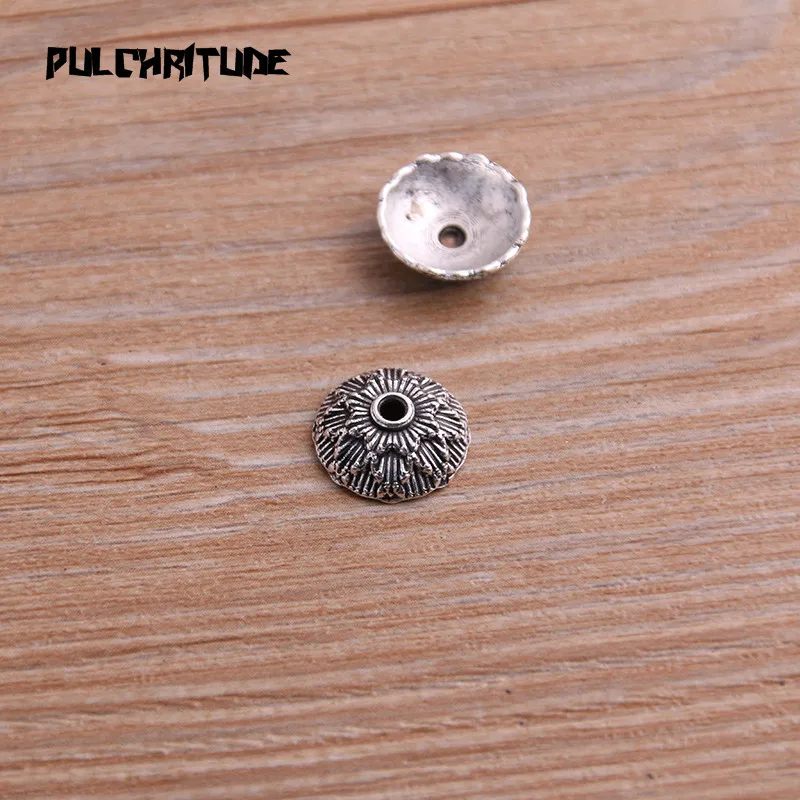 50pcs 4*12*12mm Two Color Receptacle Hollow Small Flower DIY Spaced Jewelry Accessories Charms For Jewelry Making