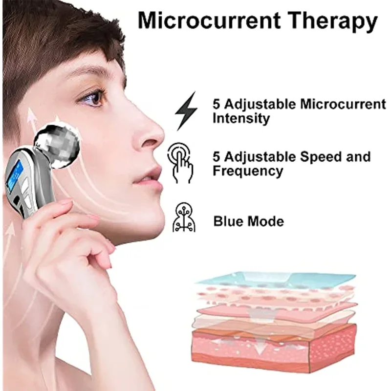 New 4D Facial Massage Roller Micro-current Facial Massage Roller Face Eye Neck Beauty Skin Care Tools Women's Gifts