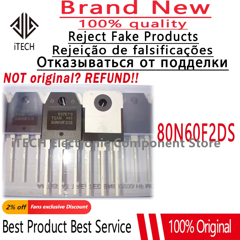 10 sztuk/partia oryginalny TGAN80N60FD 80 n60f2ds TGAN80N60F2DS TO-3P IGBT Tube spawarka Lnverter moc 80A 600V '00% nowy i oryginalny — zdjęcie 2