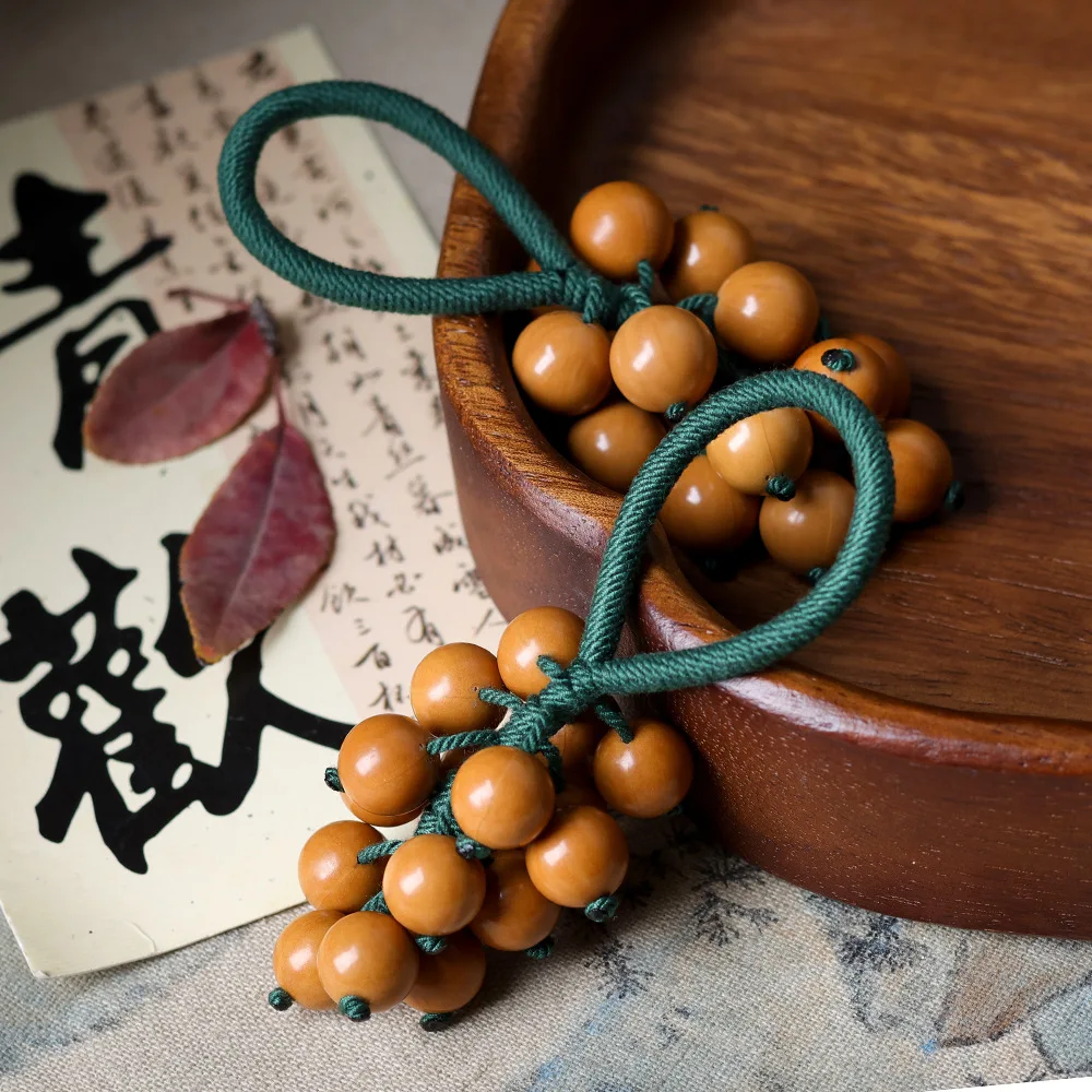 Original Design Monkey Grape String Small Hand TwistedCultural Monkey Head Round Beads Hand-WovenNational StyleHanging Jewellery