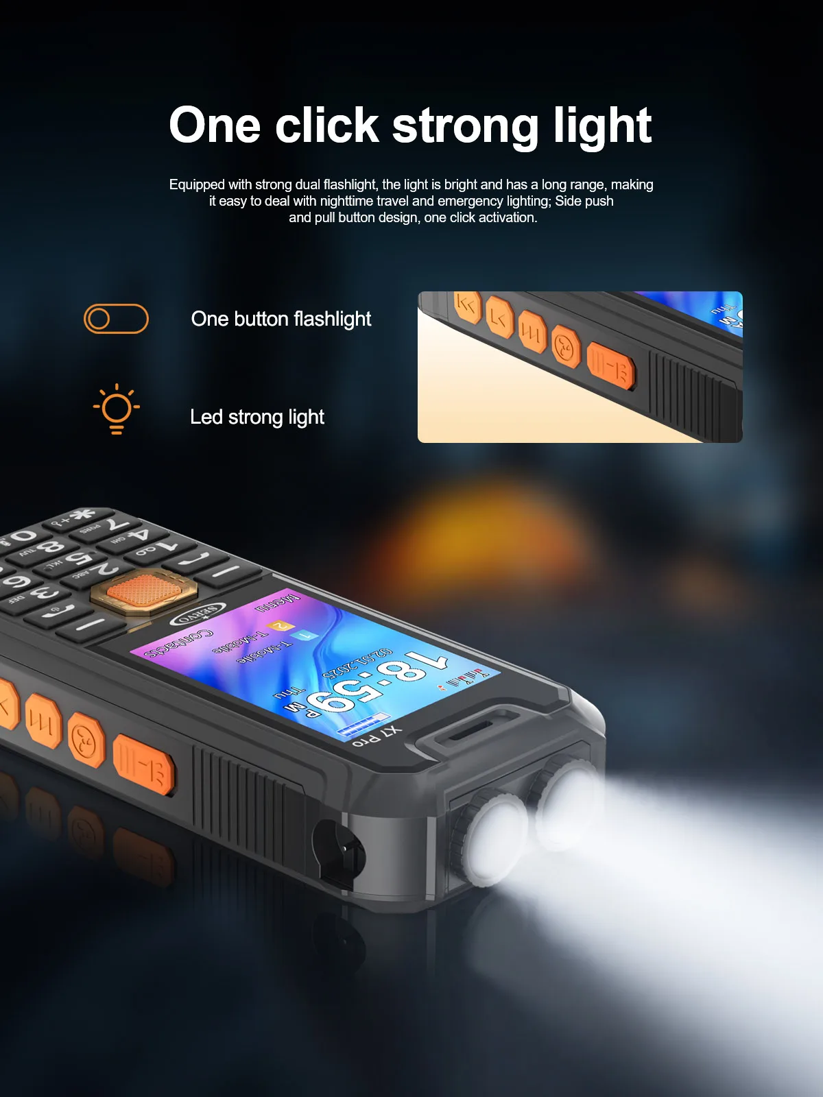 SERVO X7 PRO Multi-Function Mobile Phone Desk Lamp Mini Fan Power Bank Bluetooth Dual SIM 2G Call Recording Magic Voice FM Radio