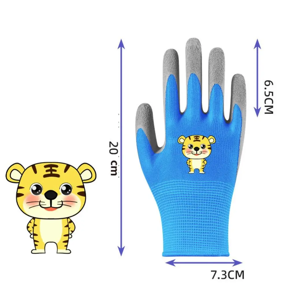 Waterproof Gardening Gloves Non-Slip Safety Garden Work Gloves Collect Seashells Animal Pattern Children Protective Glove