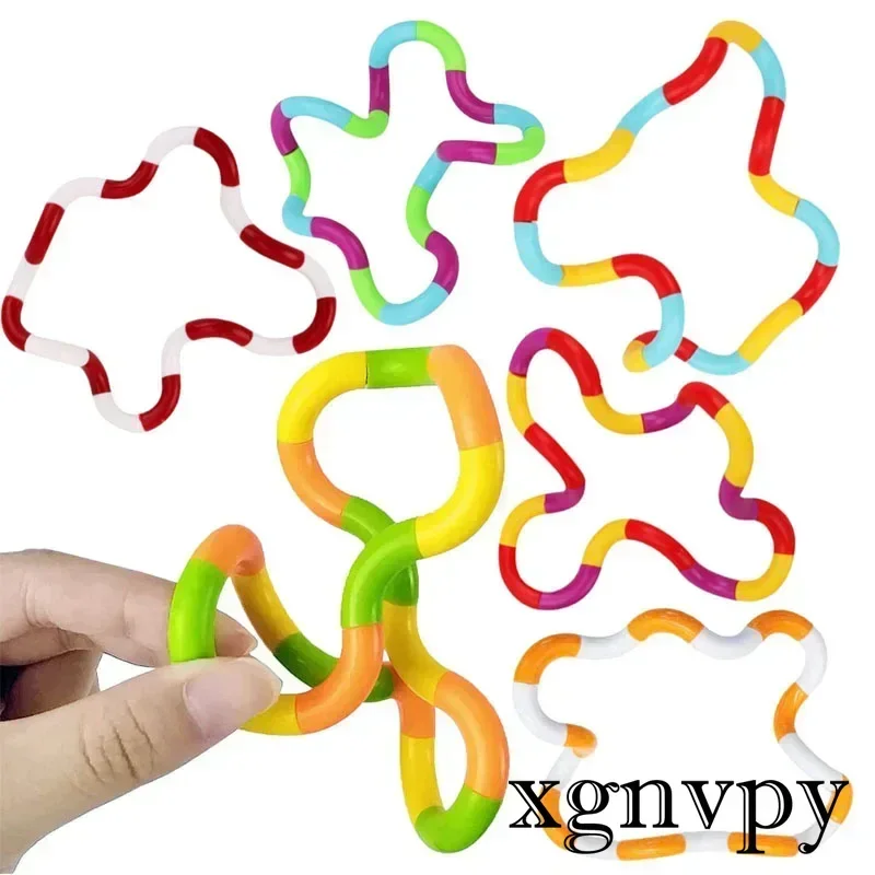 3Pcs Tangle Rope Twist Fidget Toy Rrainbow Circle Sensory Autism Therapy Jouet Anti Stress Enfant Juguete Antiestres Niños