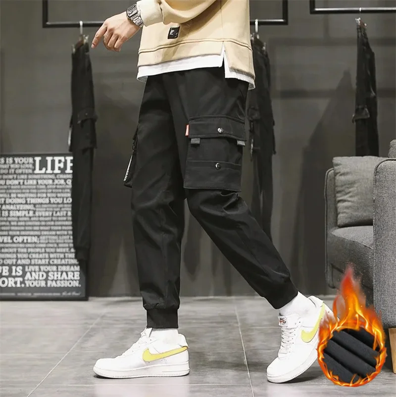 Pantaloni alla caviglia da uomo per l'autunno e l'inverno, con un senso di drappeggio e trascinamento del pavimento, pantaloni casual high street, versione coreana