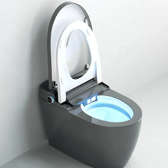 110V/220V Modern Electric Intelligent Smart Wc Toilet Bowl Automatic Black Smart Toilet with Bidet Seat Heating