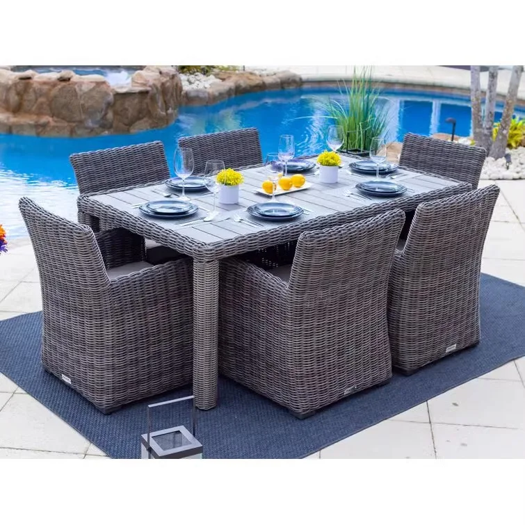 Nordic outdoor tables and chairs villa courtyard rattan chairs B & B terrace outdoor waterproof and sunscreen external