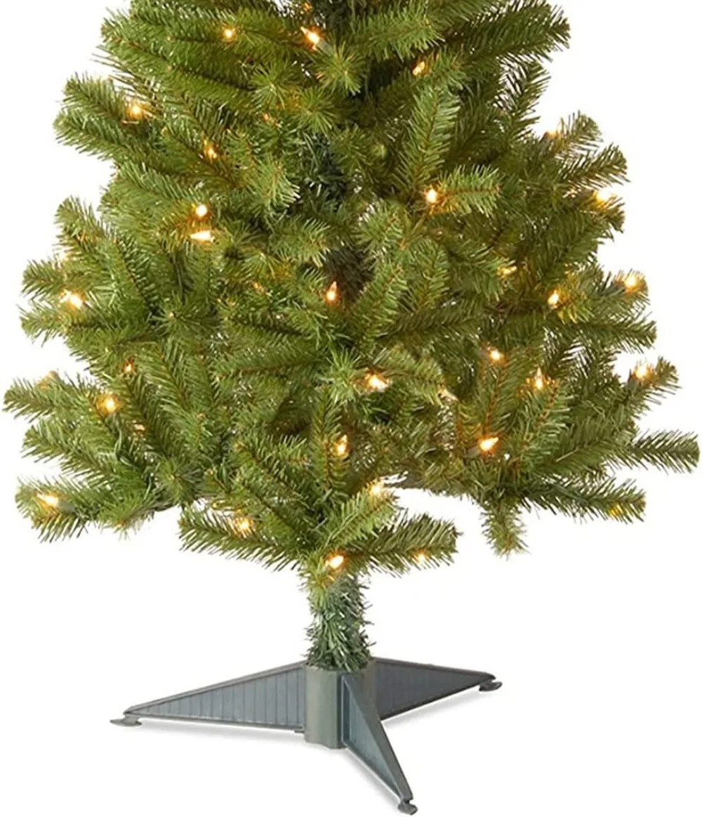 4ft Pre-Lit Artificial Christmas Tree with 100 Clear Lights, 230 Tips, Includes Stand for Easy Setup and Storage
