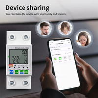 ABCA-Tuya 63A 2P WIFI Energy Meter Smart Power Circuit Relay Switch, Over/Under Voltage Leakage Current Protector, Kwh