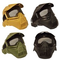 Full Face Mask with Safety Metal Mesh Goggles War Game Protect Mask Protection Helmet Cover Outdoor Sport Gear Helmet Accessory