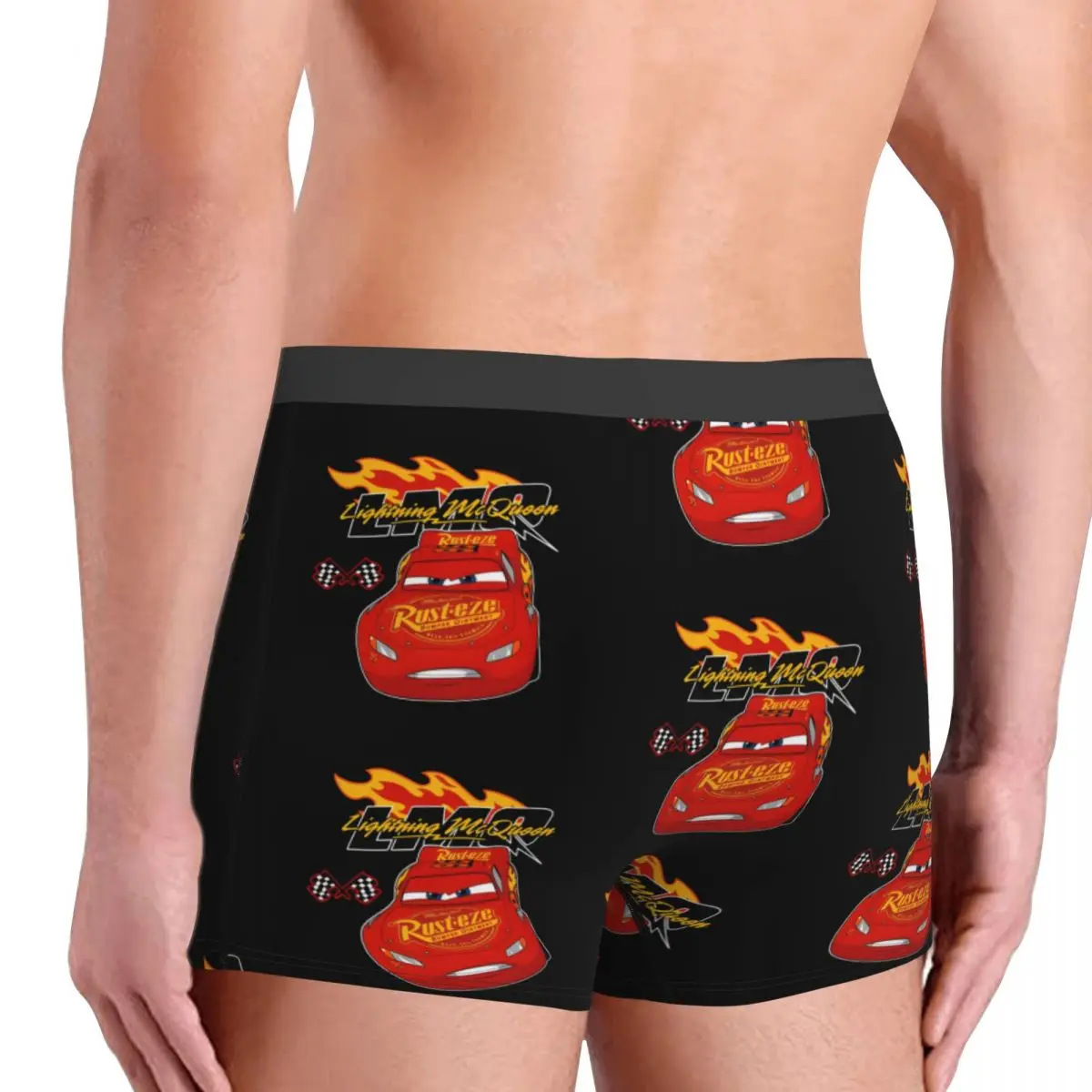 Retro   Lightning McQueen Car Underwear Male Printed Custom Cartoon Boxer Briefs Shorts Panties Soft Underpants