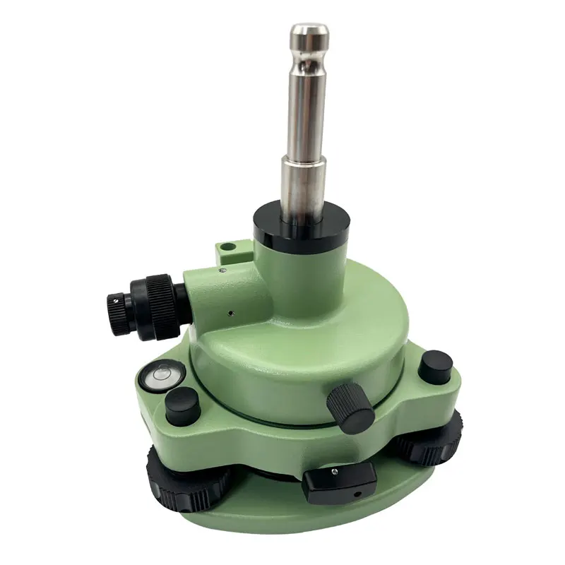 Green Three-Jaw Tribrach Adapter With Optical Plummet Level Bubble For Prism Replacement For Total Stations Surveying