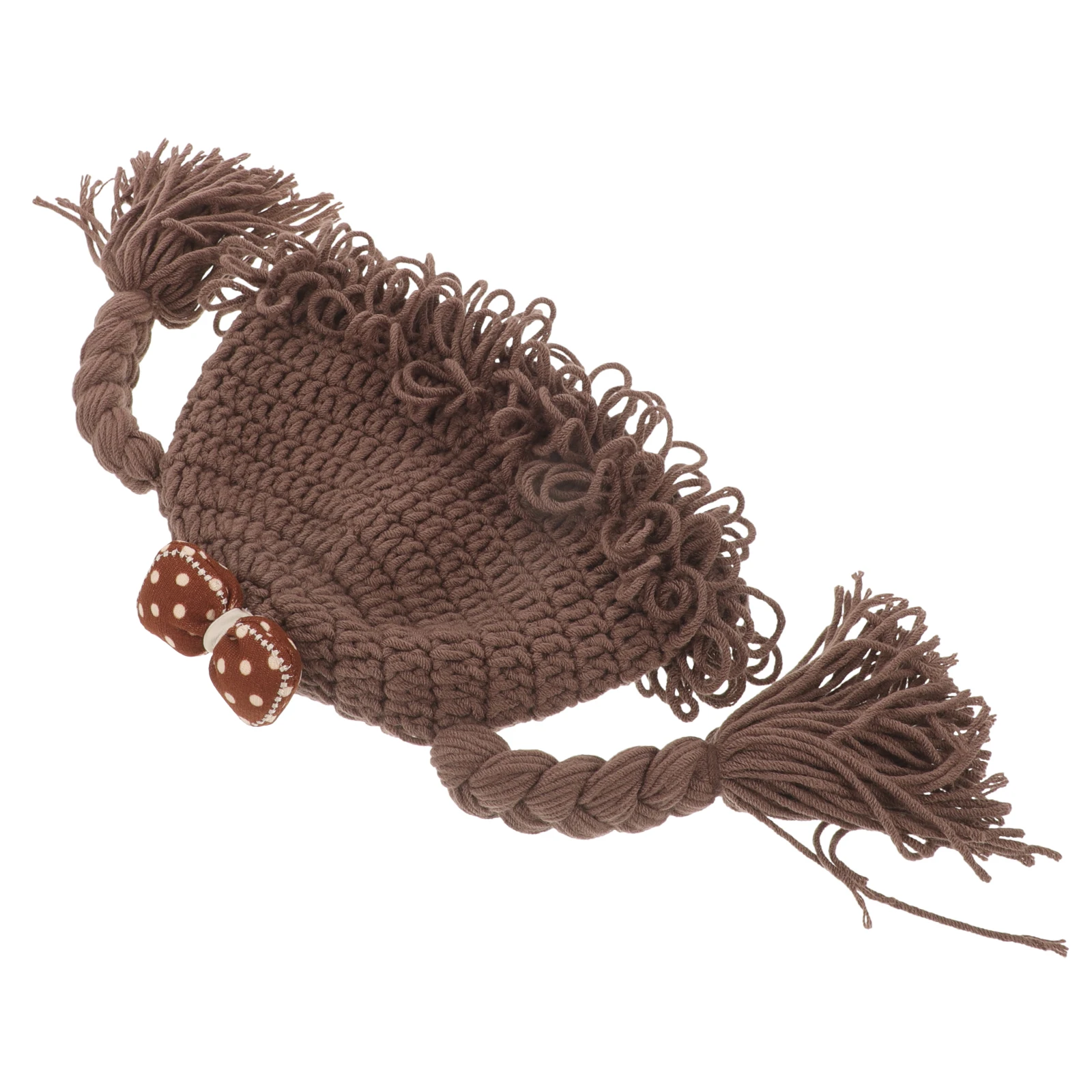 

Baby Knitted Hat Winter Warm Funny Beanie Handwoven Infant Toddler Cap Soft Yarn Cute Braids Decor Newborn Photography Accessory