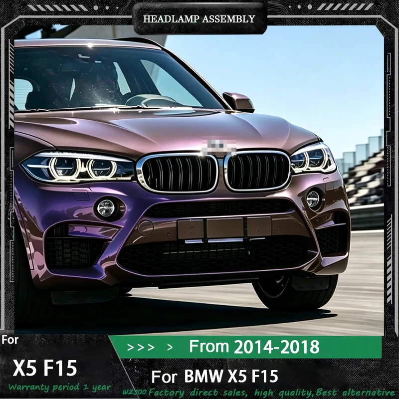 

Car Headlights For 2014-2018 BMW X5 F15 Headlight Assembly Modified Dual Color LED Angel Eyes DRL Laser Projector Lens Head Lamp