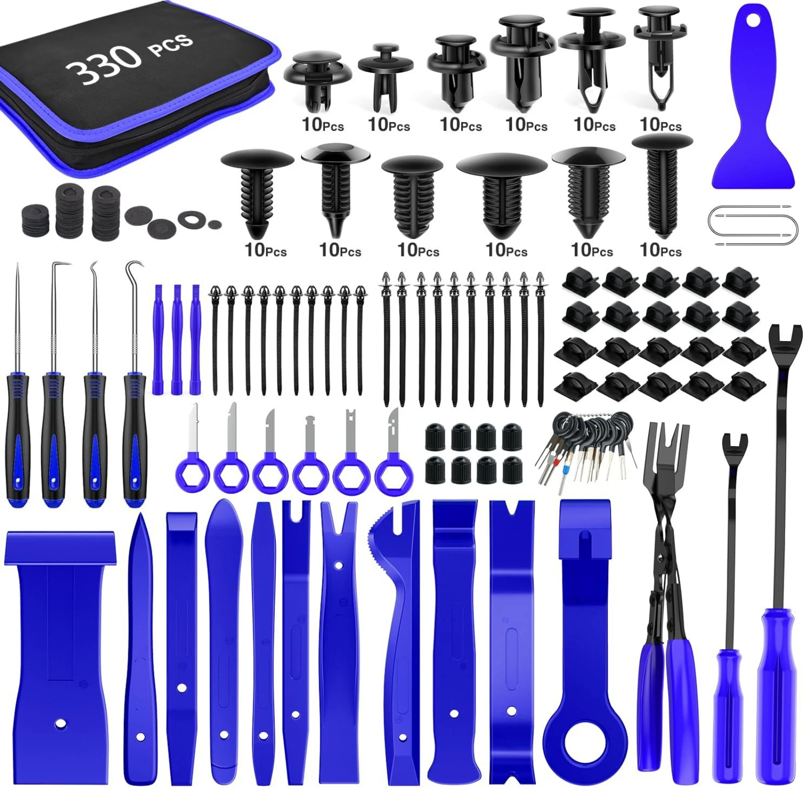 

238/330PCS Car Trim Removal Tool Pry Kit Audio Repair Car Clip Rivet Fastener Door Panel Trim Removal Tool Hand-held Disassembly