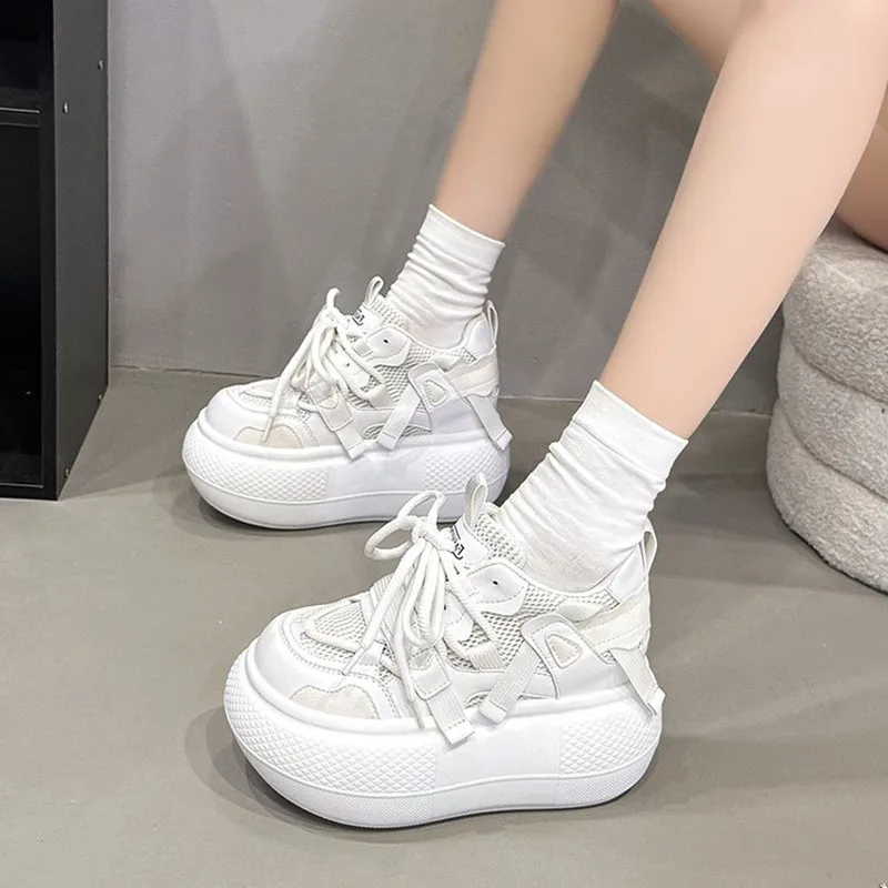 

10cm Luxury Women Autumn Breathable Sneakers Casual Female Comfortable Sports Shoes Ladies Shoes Zapatos De Mujer Designer Shoes