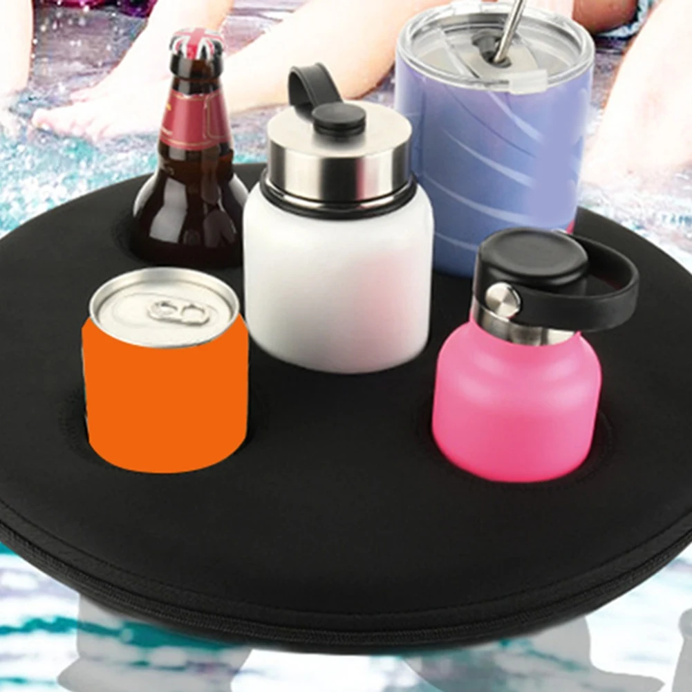 NALFI-portavasos flotante para piscina, flotador de bebidas para piscina con bandeja flotante de 5 agujeros para fiestas en la piscina, herramienta flotante para bañera de hidromasaje de Spa en la playa