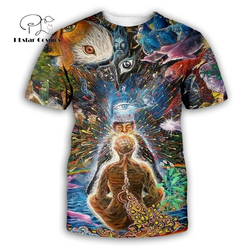

NewFashion Trippy Mandala Psychedelic Colorful Tattoo Vintage Retro 3DPrint Summer Harajuku Casual Tee T-Shirts Short Sleeves A3