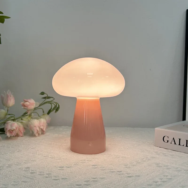 Mushroom Lamp Table Romantic Night Lights Bedroom Bedside Atmosphere Decorative Lamp Dimmable