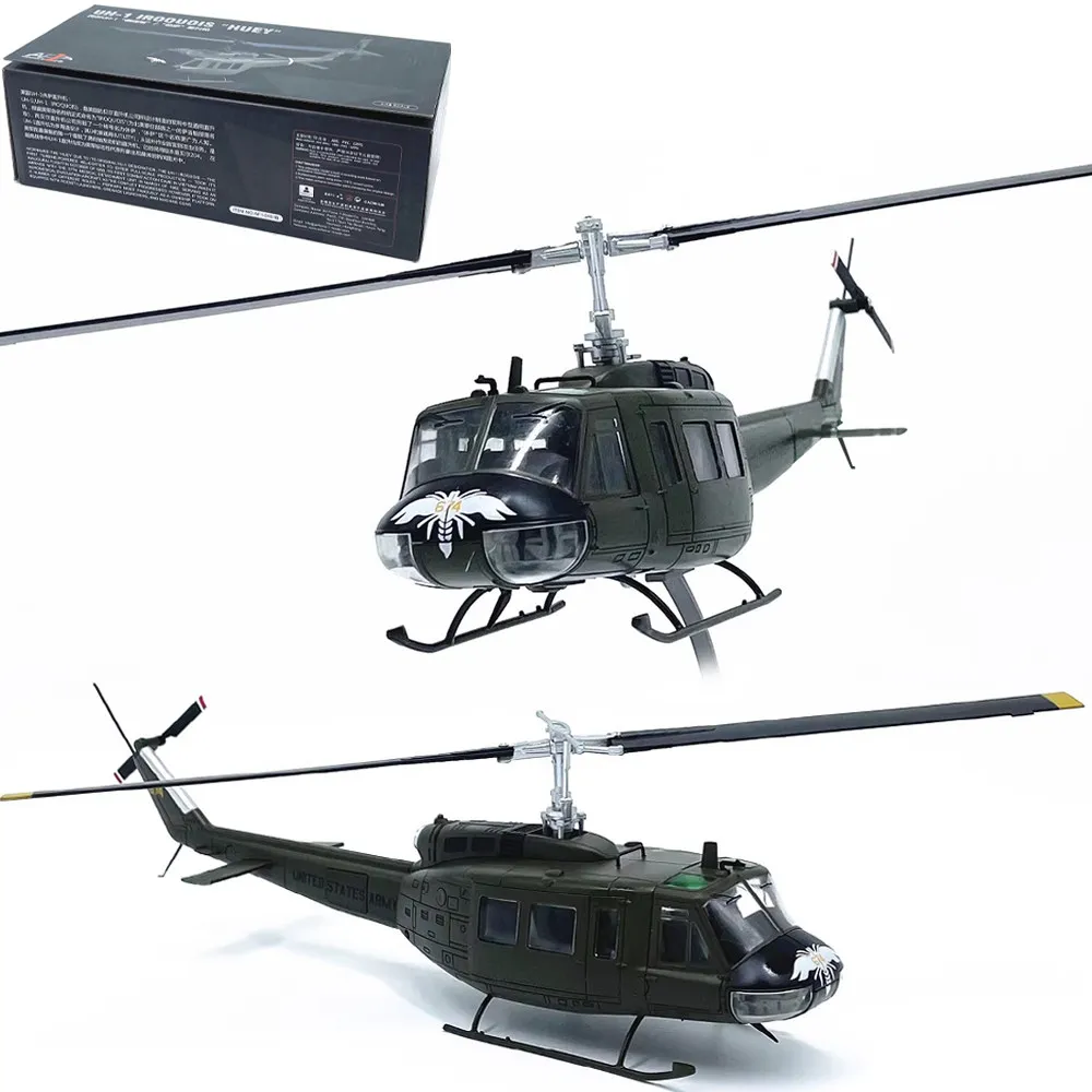 Diecast 1/48 Scale U.S. Army UH-1 Huey Helicopter Simulation Alloy Static Airplane Model For Military Aircraft Collectible Gift