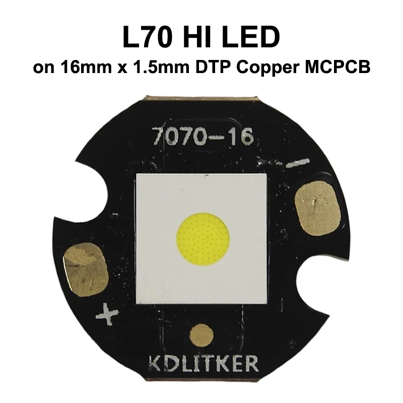 L70 HI 30W 8A 3000 Lumens 6500K SMD 7070 LED Emitter on KDLitker DTP Copper MCPCB Flashlight DIY Bead Torch High Power