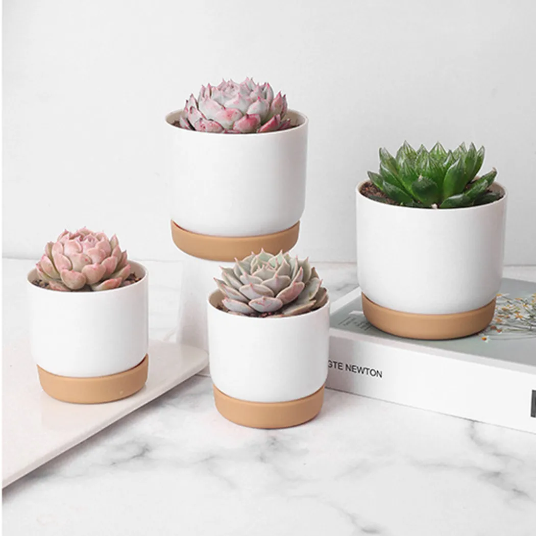 Plant Pots Water Absorption With Saucers Flowerpot Garden Flower Indoor Automatic Self-Watering Room Or Garden