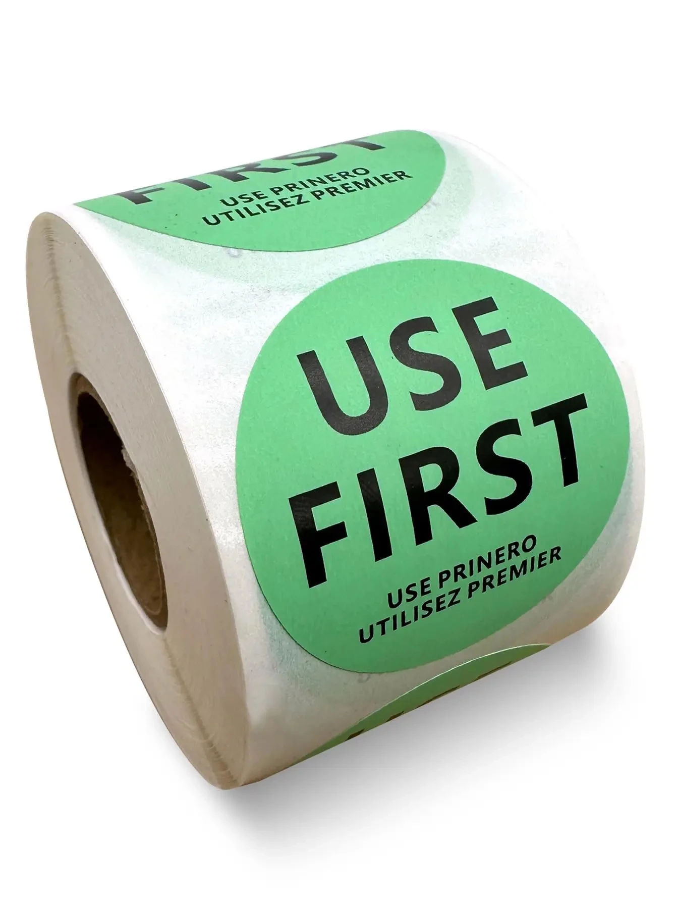 USE First Stickers Food Service 1.5 Inch Inventory Control Labels 500 pcs for Restaurant Permanent Adhesive Circle Paper Labels