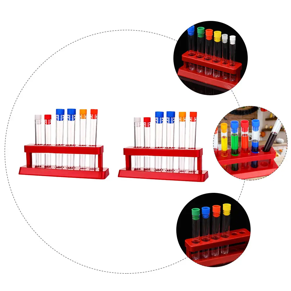 

2 Sets Test Tube Rack Kit Plastic Storage Rack For Laboratory School Lab Tube Holder Experiment Test Tubes Corrosion