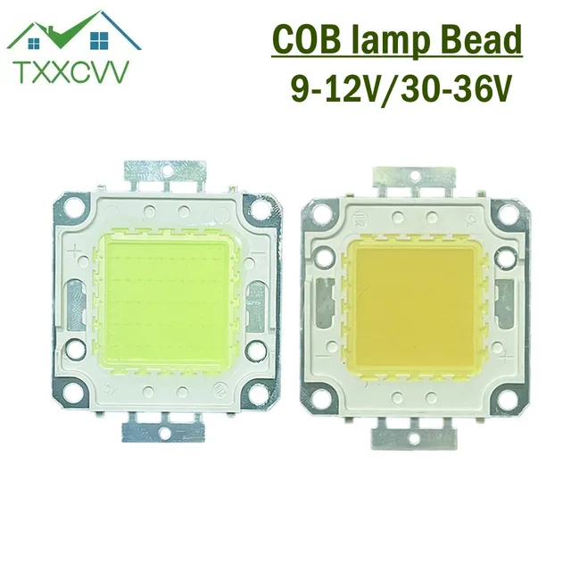 Lampa LED COB Koralik 10W 20W 30W 50W 100W Podświetlenie Lampy Diodowe Ciepła Biała Zimna Biała Matryca LED Do Żarówek DIY Reflektory
