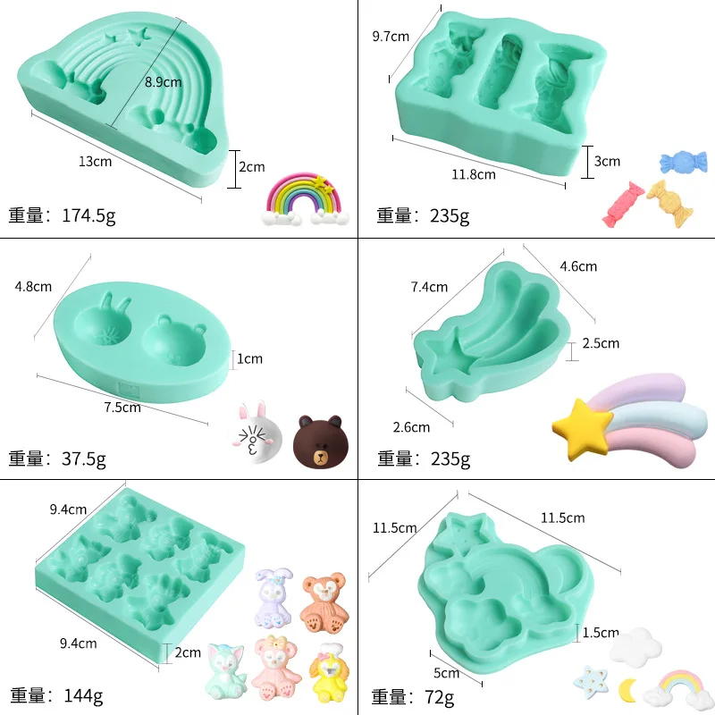 New Ice Cube Chocolate Silicone Cake Mold  Tray Animal Green Plant Candy Mousse  Baking Mould