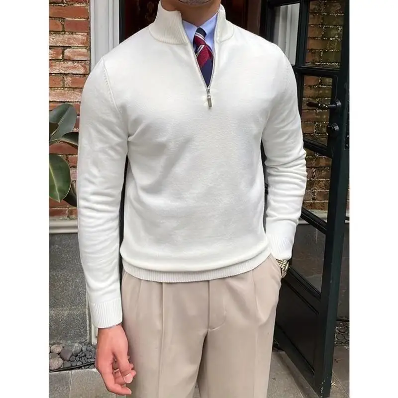 

Men's Knitted Sweater Thiened Coolmax Fiber Ciwalk Collar Nine Sve Brand Emblem Knwear New Arrival