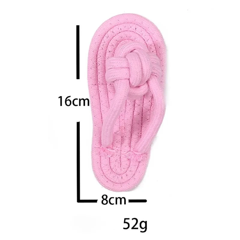 Baumwollseil-Slipper-Knotenspielzeug für kleine Hunde, interaktives Kauspielzeug, Zahnreinigung, Zahnsteinkontrolle, ungiftiges Hundespielzeug – Detail 2