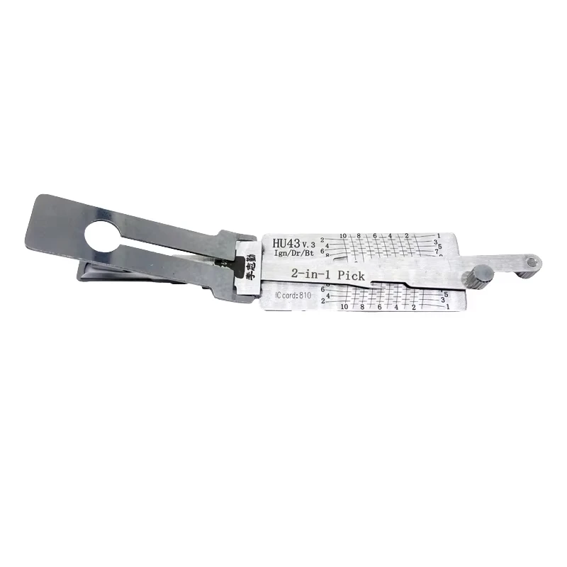 Original Lishi HU43 V.3 2-in-1 Schlossöffner und Decoder für Zündung und Autotüren für ältere Opel-Modelle, vertikal gefräst – Detail 5