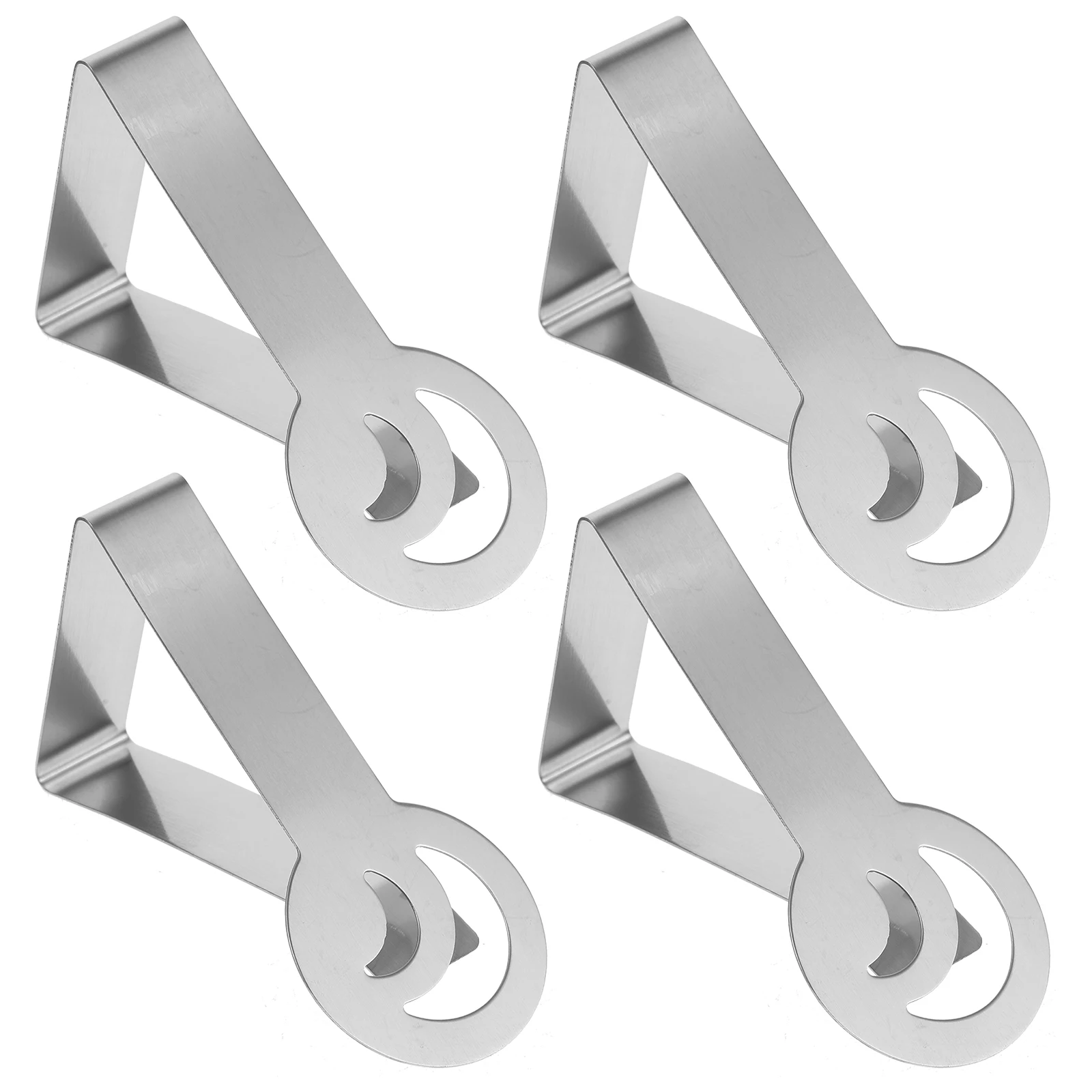 

4 Pcs Tablecloths Clip Metal Clips Stainless Steel Accessories for Outdoor Cover Holder Silver Holders Outdoors Tables