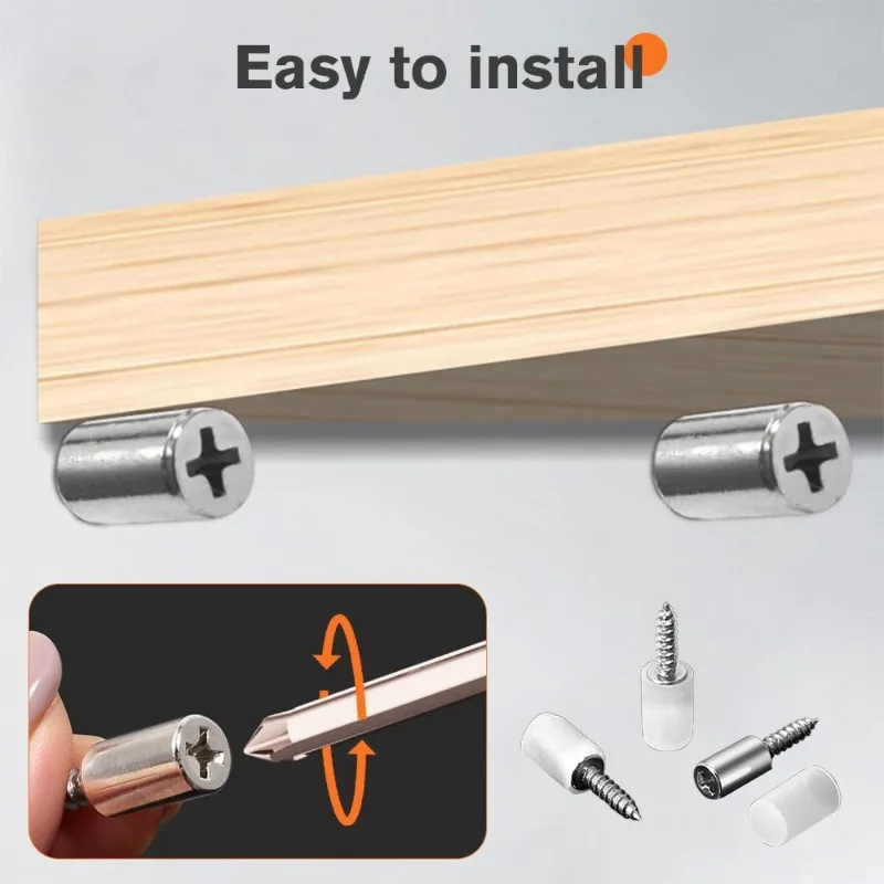 100/10PCS Self Tapping Screw Layer Plate Holder Wardrobe Septum Brackets Fixed Screw Shelf Support Pegs With Non-Slip Sleeve