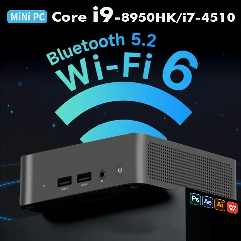 2026 Mini PC Core i9-8950HK/i7-4510 Windows 11 Desktop Pc Gaming Computer 16GB DDR4 1TB SSD WiFi 6 BT 5.2 4K Portable games Pc