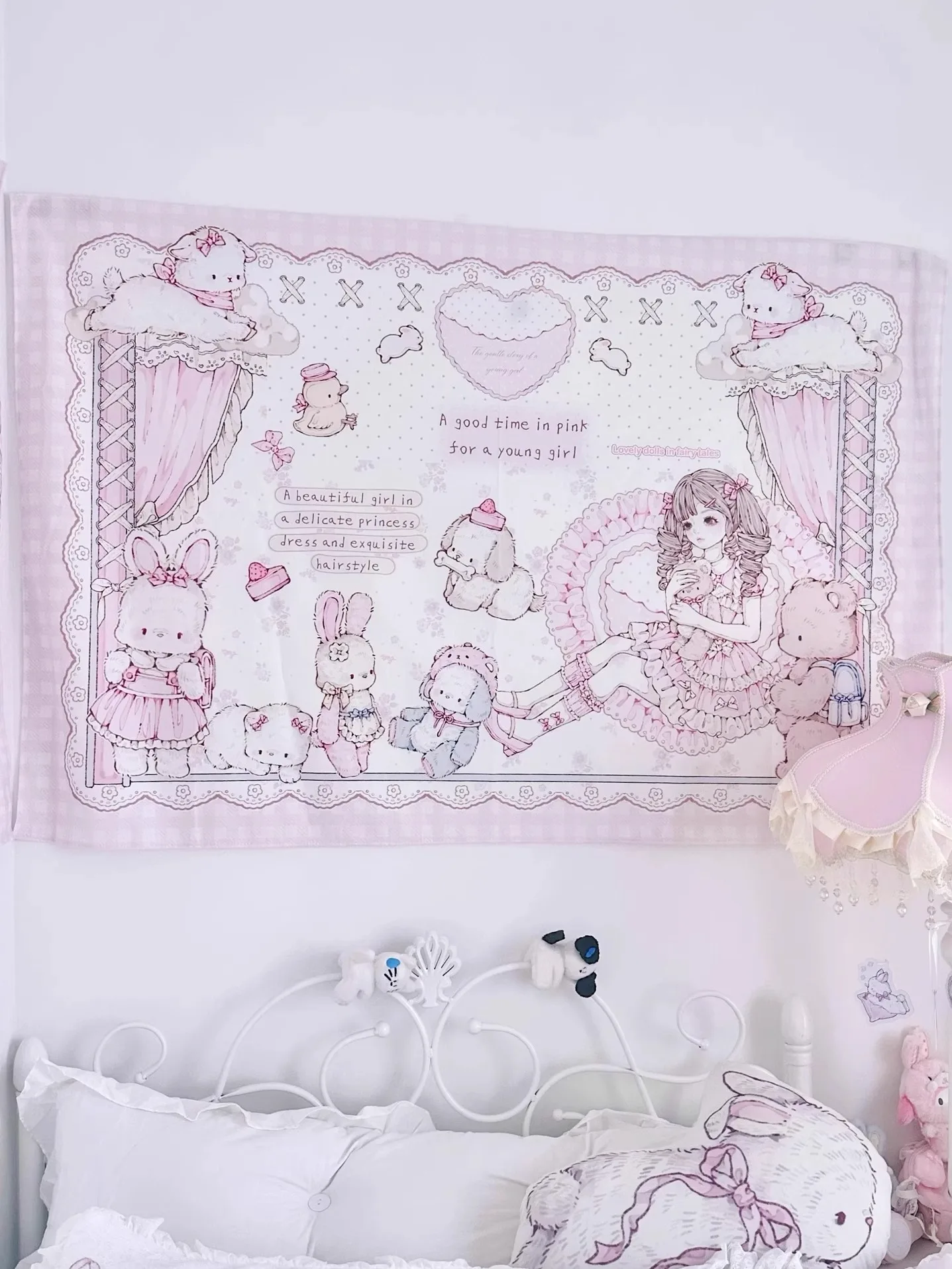 Kawaii Home Decor Katze Wandteppich Schlafzimmer Schlafsaal Dekoration Hintergrund Tuch Nachttisch Wandteppich Schlafzimmer Schreibtisch Dekoration