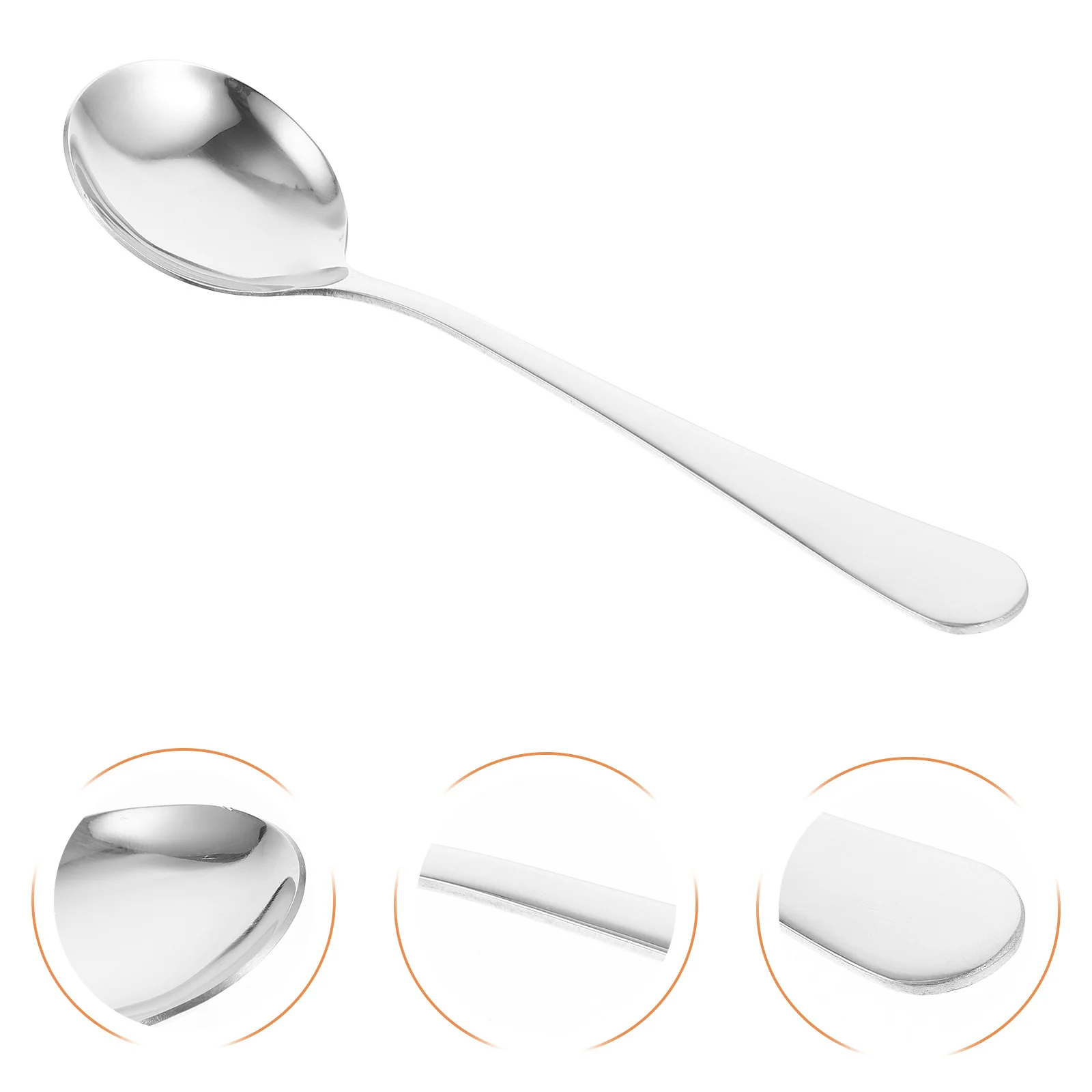 

6Pcs Stainless Steel Soup Spoons Multipurpose Spoons for Soup Rice Dessert Household Dinner Kitchen Utensils