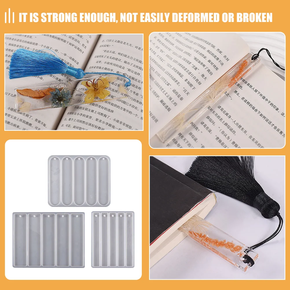 

3Pcs Silicone Bookmark Mold for Resin Casting DIY Craft Supplies Rectangle Molds Epoxy Craft Making Tools for Students Present