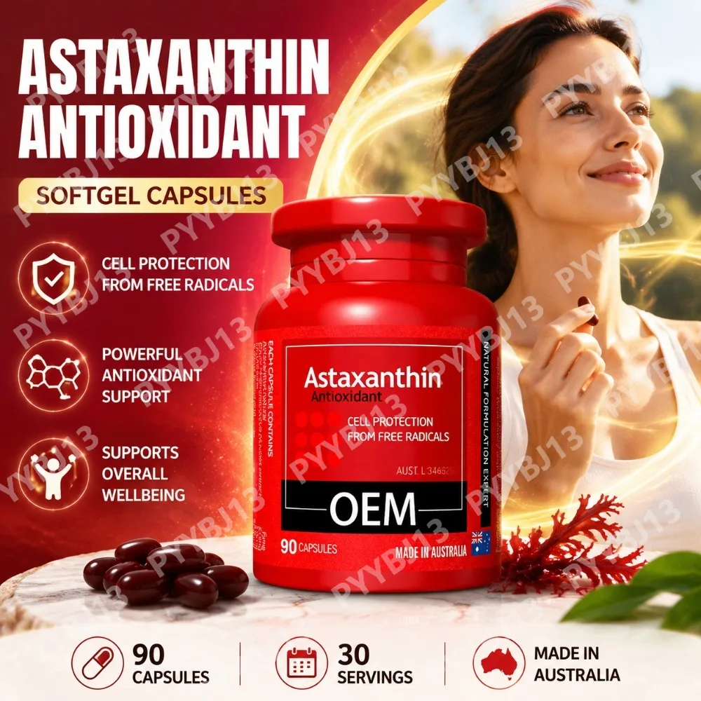 Astaxanthin Capsules 12mg – High Potency Antioxidant Haematococcus Pluvialis Extract 90 Softgels for Daily Immune Vision Support