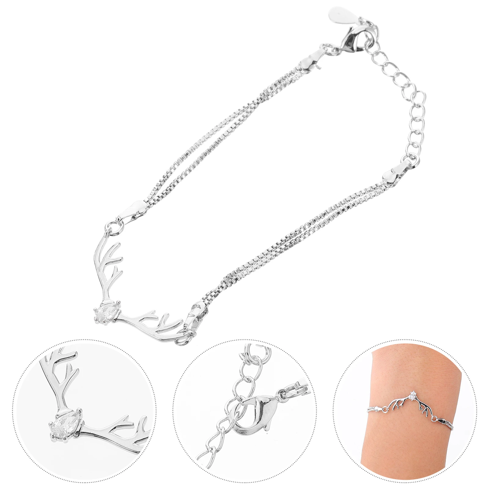 

1Pcs Antler Bracelet Stylish Elegant Adjustable Korean Jewelry Christmas Supplies Travel Gift Commemoration Christmas Gift