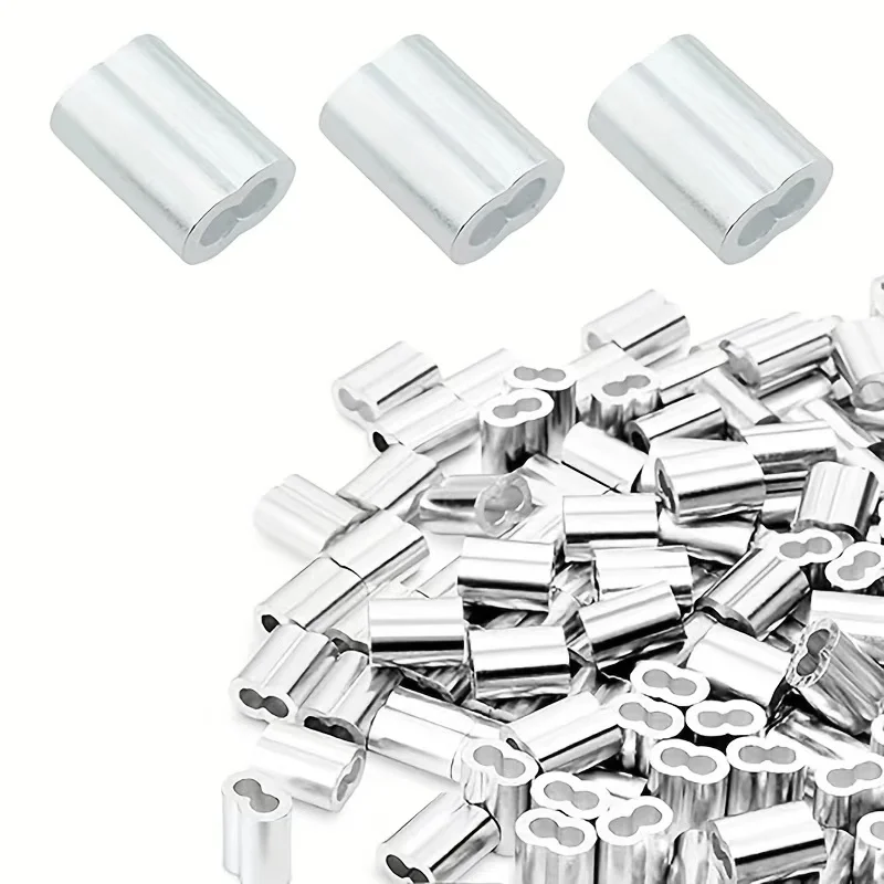 52-piece steel wire rope aluminum crimping ring sleeve, cable sheath, suitable for anything that requires a sturdy cable